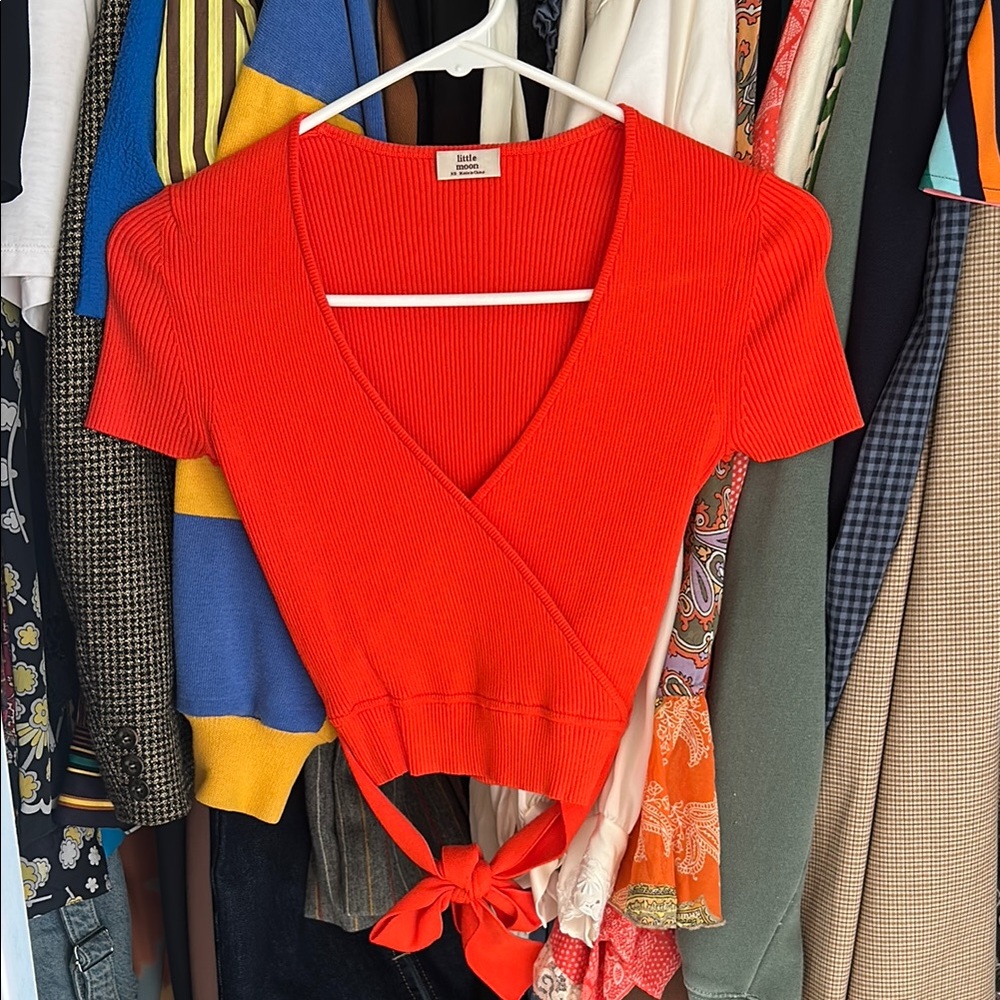 Red Wrap Top